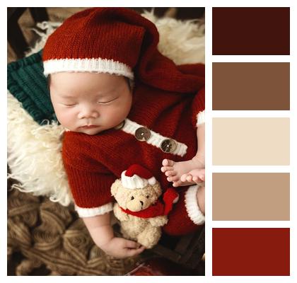 Infant Christmas Newborn Photography Image